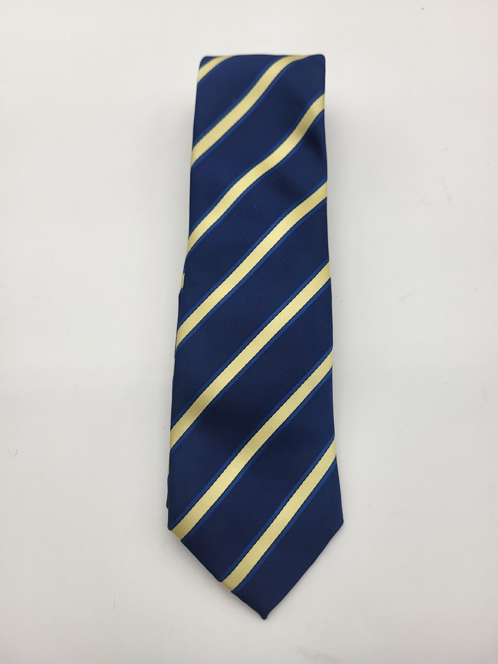 Banana Republic Factory Blue Tie with Yellow Diagonal Stripes